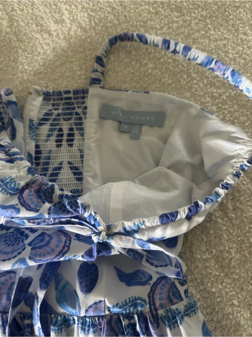 Hill House Home Juliana Blue and White Floral Midi Dress New - Picture 4 of 4